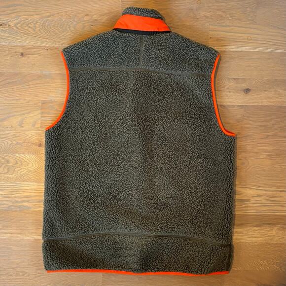 Patagonia Classic Retro X Fleece Vest Deep Pile Windproof Green Mens Large - Picture 8 of 11